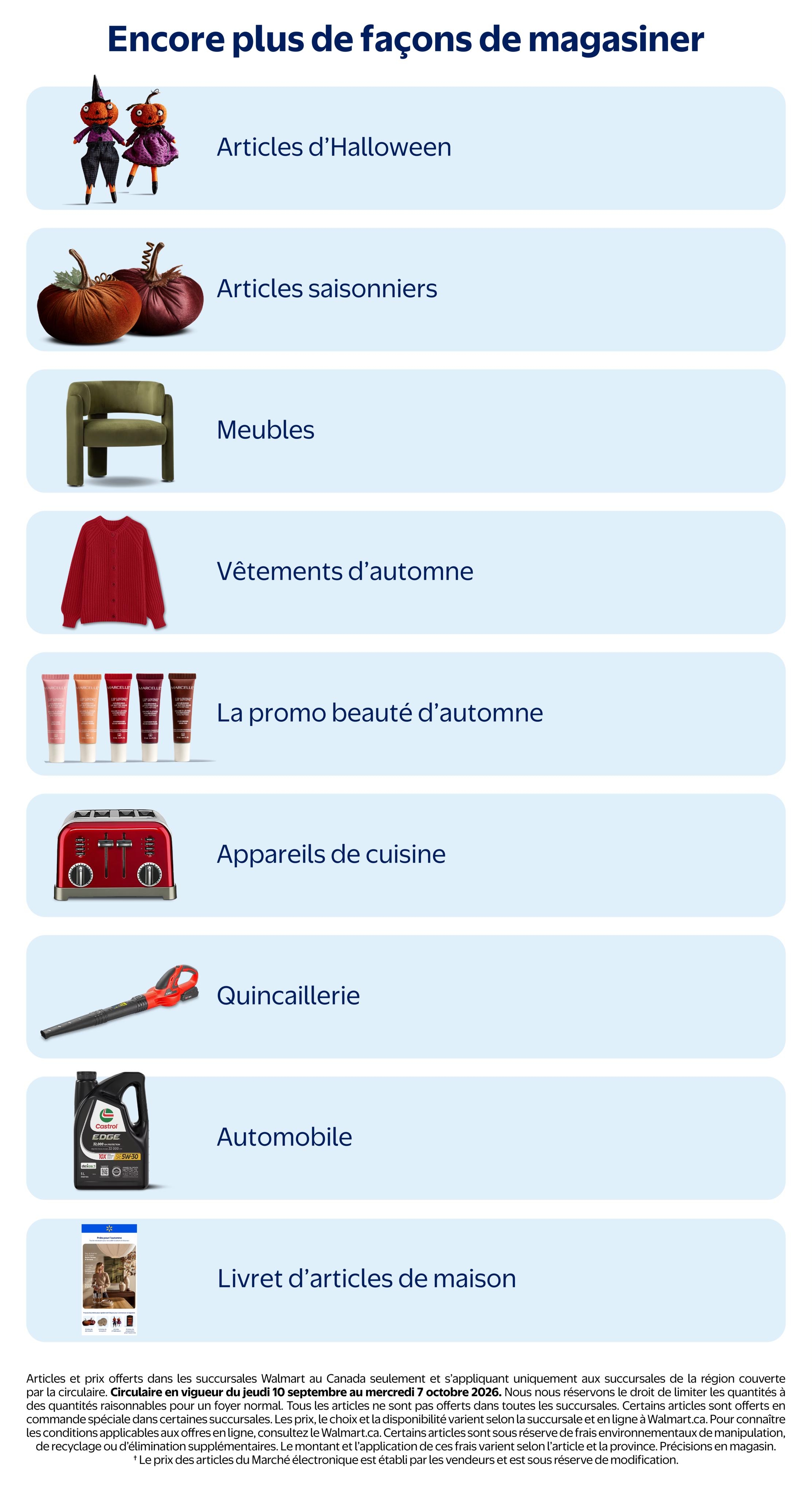 Circulaire Walmart Allure Automnale — page 16, du 10 septembre au 21 octobre 2026