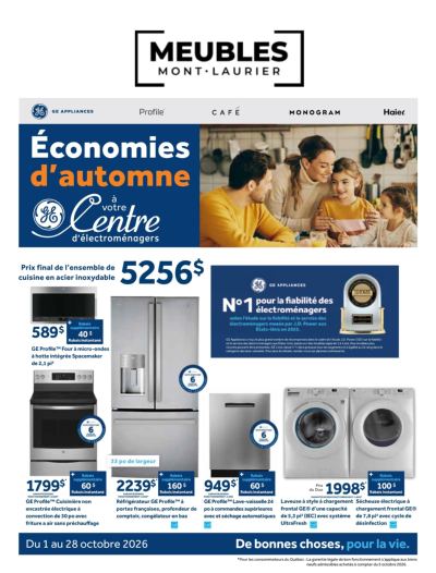 Circulaire Meubles Mont-Laurier Economies D Automne en cours — aperçu