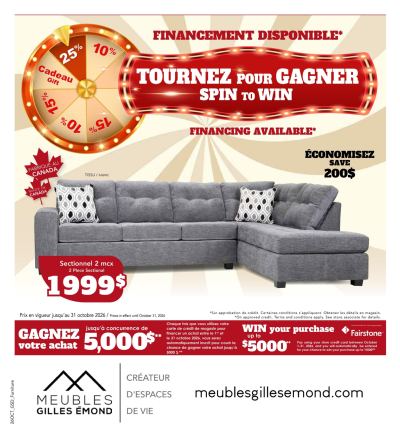 Circulaire Meubles Gilles Émond Tournez Pour Gagner en cours — aperçu