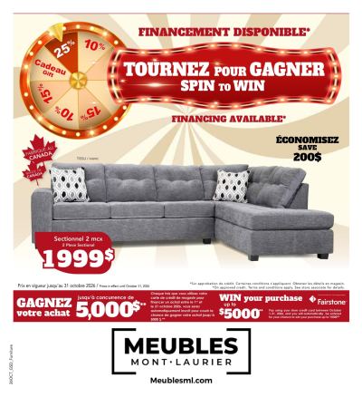 Circulaire Meubles Mont-Laurier Tournez Pour Gagner en cours — aperçu